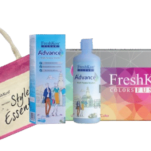 FreshKon monthly cosmetic lens  Package B (1x monthly lens, 1x advance solution 360ml, 1x tote bag)