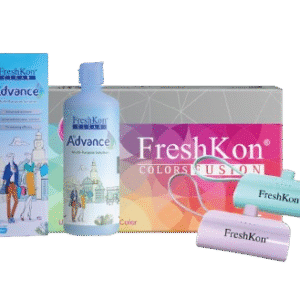 FreshKon monthly cosmetic lens  Package C (1x monthly lens, 1x Naho lens case, 1x mini power bank, 1x advance solution 360ml)